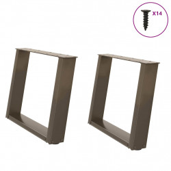 Nogi do stolika kawowego w kształcie litery U 2 szt. Naturalna stal 60x(42-43) cm Stal