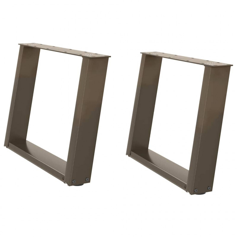 Nogi do stolika kawowego w kształcie litery U 2 szt. Naturalna stal 60x(42-43) cm Stal