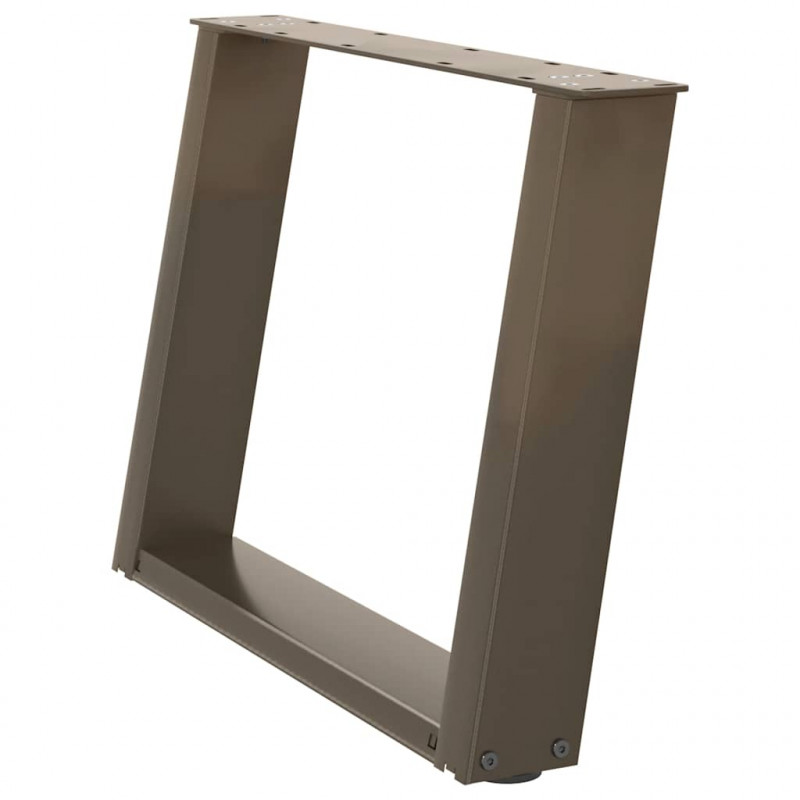 Nogi do stolika kawowego w kształcie litery U 2 szt. Naturalna stal 60x(42-43) cm Stal