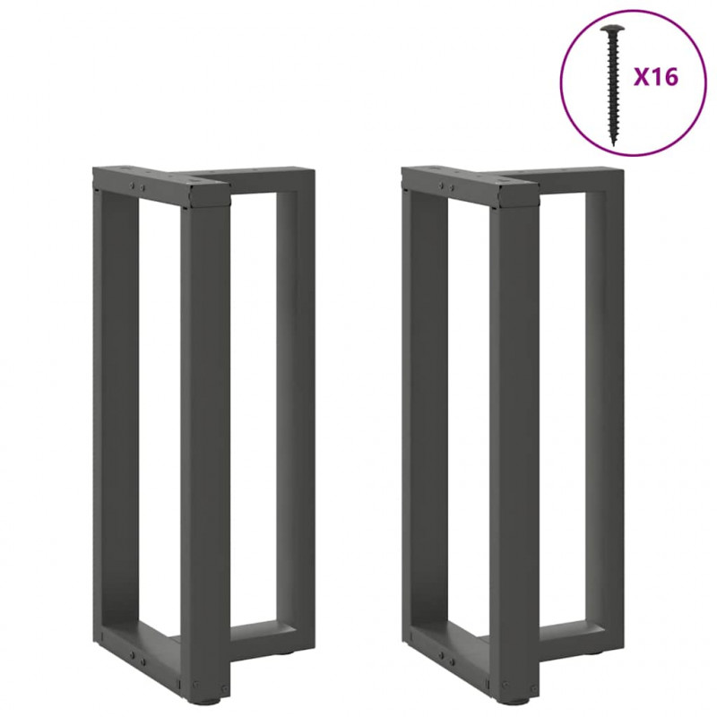 Nogi do stołu barowego w kształcie litery T 2 szt. Antracyt 50x35x(90-91) cm Stal