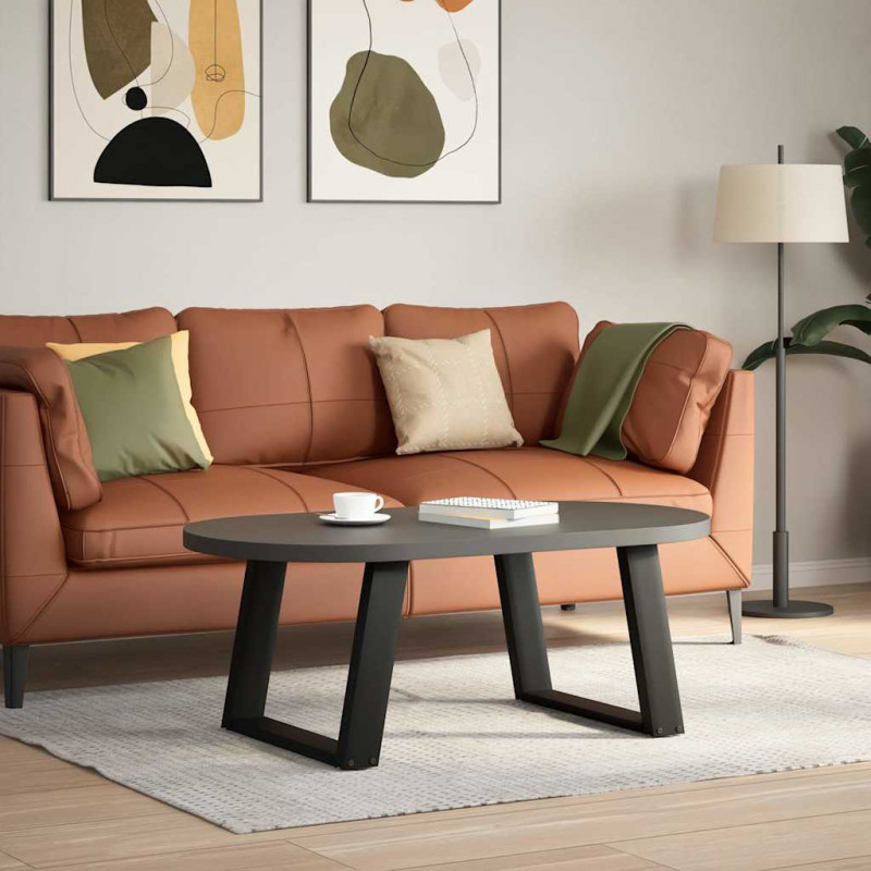 Nogi do stolika kawowego w kształcie litery U 2 szt. Czarne 70x(42-43) cm Stal