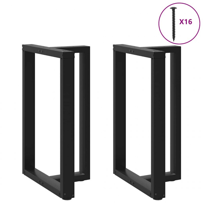 Nogi do stołu barowego w kształcie litery T 2 szt. Czarne 60x35x(90-91) cm Stal