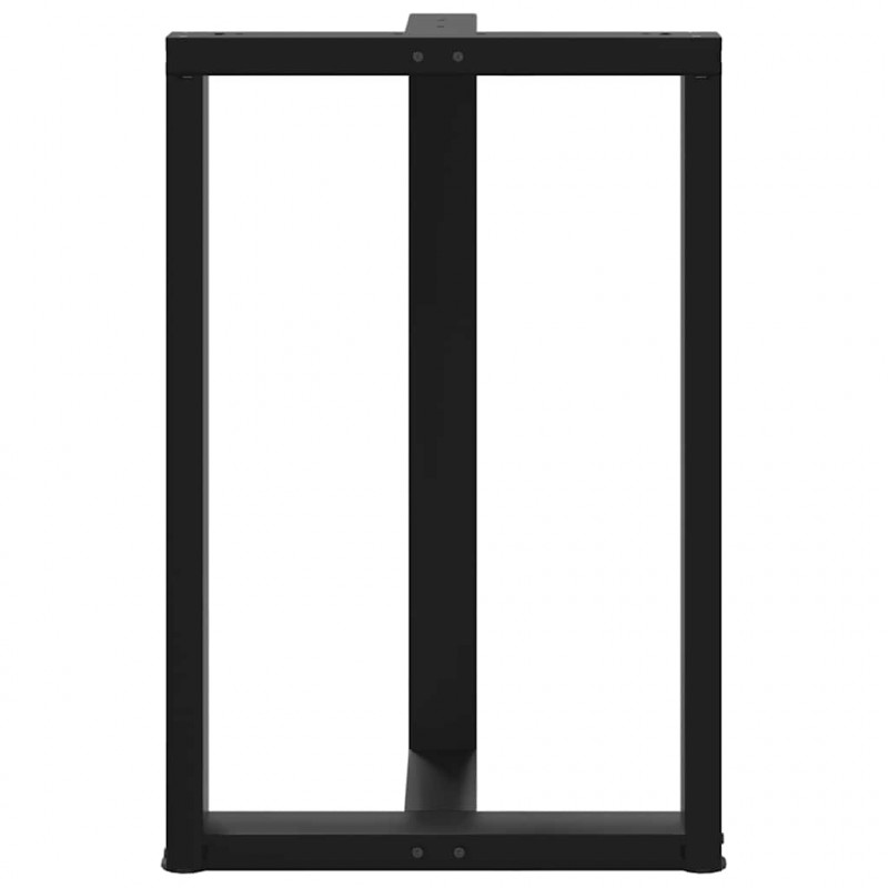 Nogi do stołu barowego w kształcie litery T 2 szt. Czarne 60x35x(90-91) cm Stal