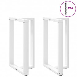 Nogi do stołu barowego w kształcie litery T 2 szt. Białe 60x35x(90-91) cm Stal