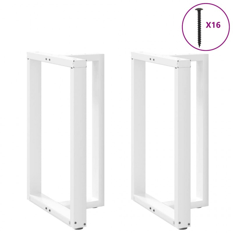 Nogi do stołu barowego w kształcie litery T 2 szt. Białe 60x35x(90-91) cm Stal
