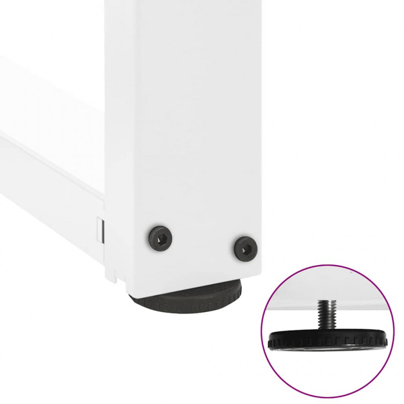 Nogi do stołu barowego w kształcie litery T 2 szt. Białe 60x35x(90-91) cm Stal