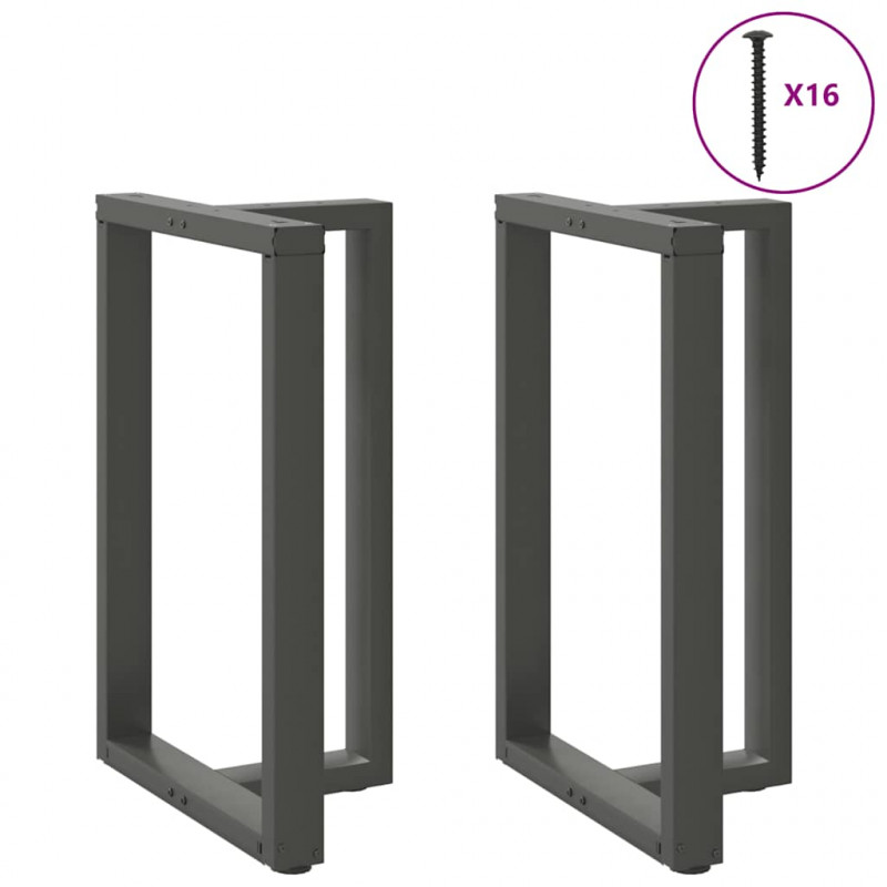 Nogi do stołu barowego w kształcie litery T 2 szt. Antracyt 60x35x(90-91) cm Stal