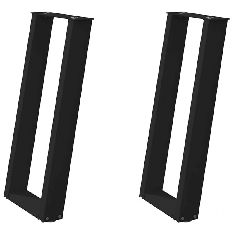 Nogi do stołu konsolowego w kształcie litery U 2 szt. Czarne 28x(72-73) cm Stal