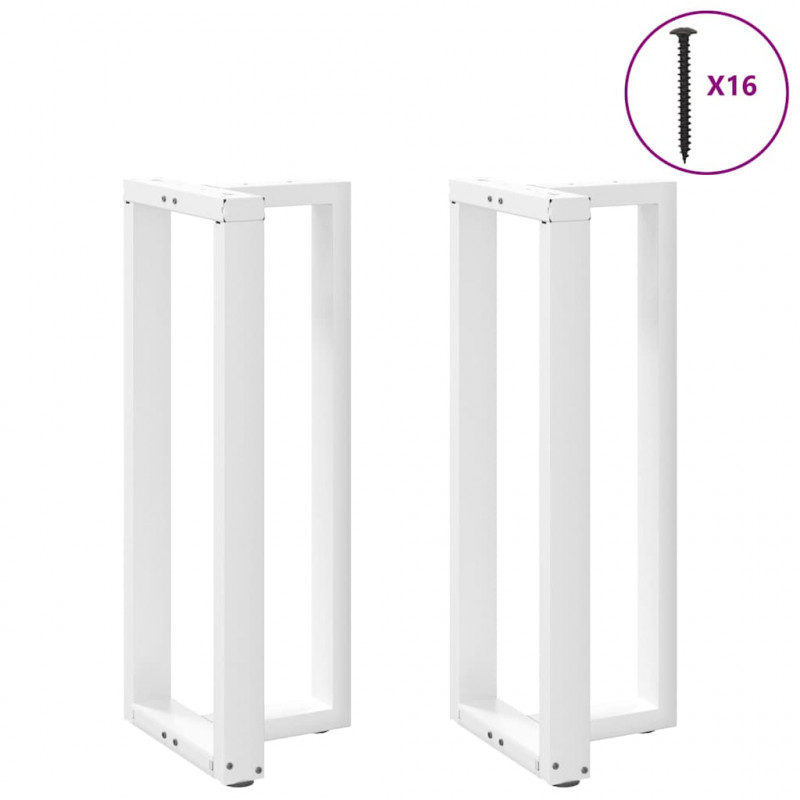 Nogi do stołu barowego w kształcie litery T 2 szt. Białe 40x35x(100-101) cm Stal