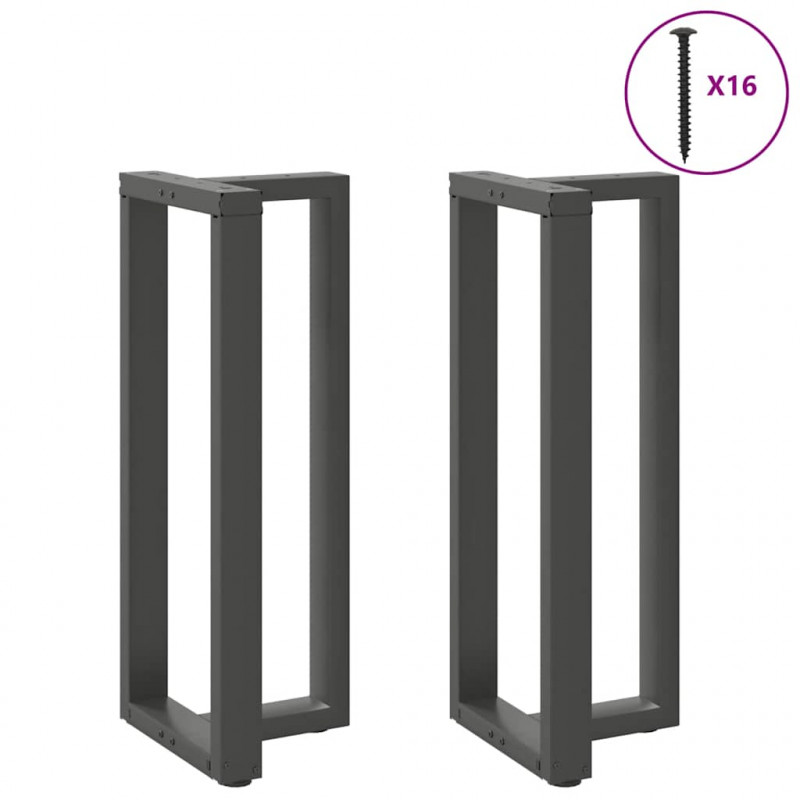 Nogi do stołu barowego w kształcie litery T 2 szt. Antracyt 40x35x(100-101) cm Stal