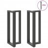 Nogi do stołu barowego w kształcie litery T 2 szt. Antracyt 40x35x(100-101) cm Stal