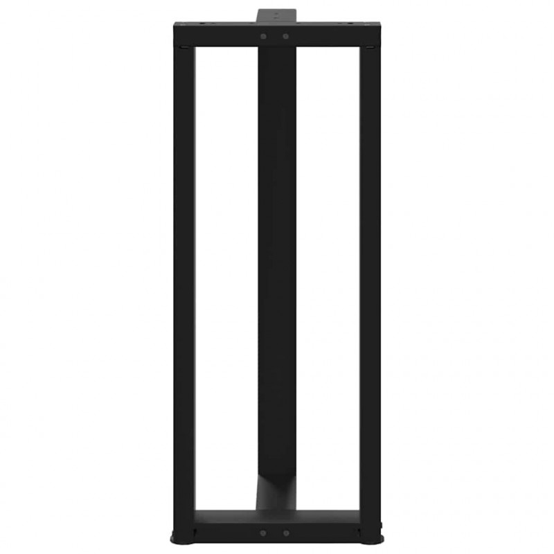 Nogi do stołu barowego w kształcie litery T 2 szt. Czarne 50x35x(100-101) cm Stal