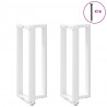 Nogi do stołu barowego w kształcie litery T 2 szt. Białe 50x35x(100-101) cm Stal