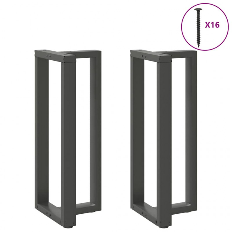 Nogi do stołu barowego w kształcie litery T 2 szt. Antracyt 50x35x(100-101) cm Stal