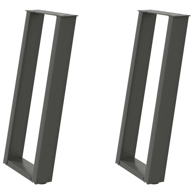 Nogi do stołu konsolowego w kształcie litery U 2 szt. Antracyt 28x(72-73) cm Stal