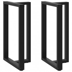 Nogi do stołu barowego w kształcie litery T 2 szt. Czarne 60x35x(100-101) cm Stal