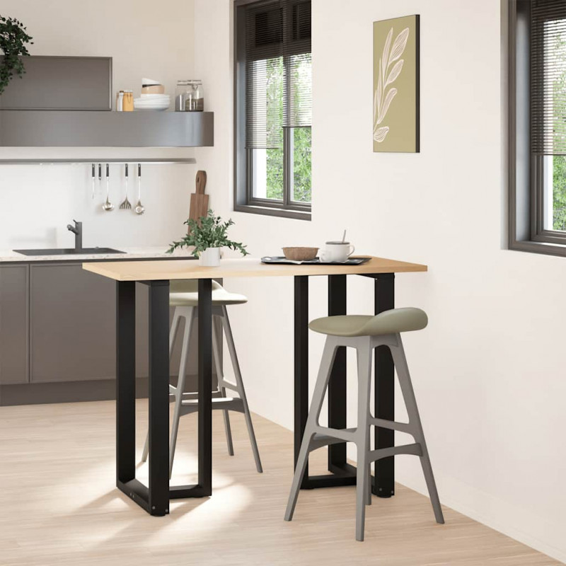 Nogi do stołu barowego w kształcie litery T 2 szt. Czarne 60x35x(100-101) cm Stal