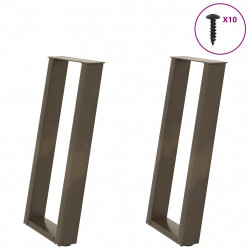 Nogi do stołu konsolowego w kształcie litery U 2 szt. Naturalna stal 28x(72-73) cm Stal