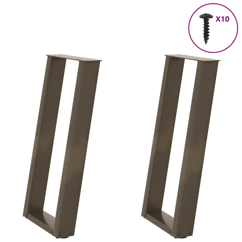 Nogi do stołu konsolowego w kształcie litery U 2 szt. Naturalna stal 28x(72-73) cm Stal