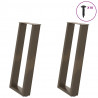 Nogi do stołu konsolowego w kształcie litery U 2 szt. Naturalna stal 28x(72-73) cm Stal