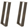 Nogi do stołu konsolowego w kształcie litery U 2 szt. Naturalna stal 28x(72-73) cm Stal