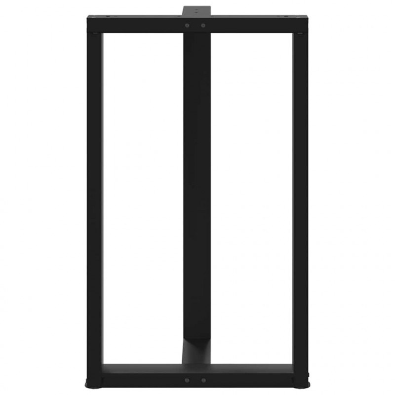 Nogi do stołu barowego w kształcie litery T 2 szt. Czarne 60x35x(100-101) cm Stal