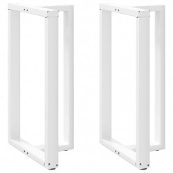Nogi do stołu barowego w kształcie litery T 2 szt. Białe 60x35x(100-101) cm Stal