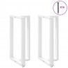 Nogi do stołu barowego w kształcie litery T 2 szt. Białe 60x35x(100-101) cm Stal