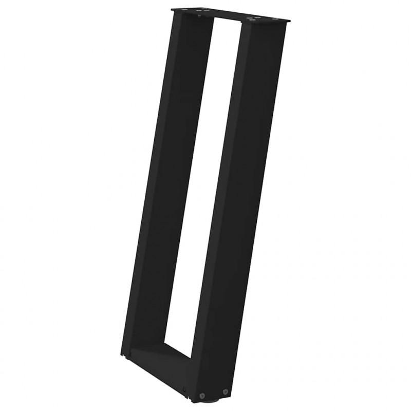Nogi do stołu konsolowego w kształcie litery U 2 szt. Czarne 38x(72-73) cm Stal