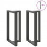 Nogi do stołu barowego w kształcie litery T 2 szt. Antracyt 60x35x(100-101) cm Stal