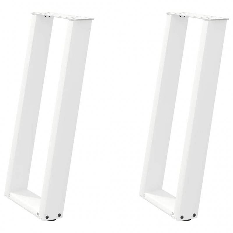 Nogi do stołu konsolowego w kształcie litery U 2 szt. Białe 38x(72-73) cm Stal