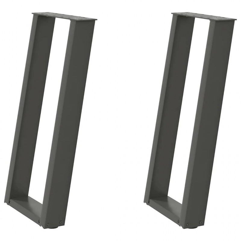 Nogi do stołu konsolowego w kształcie litery U 2 szt. Antracyt 38x(72-73) cm Stal