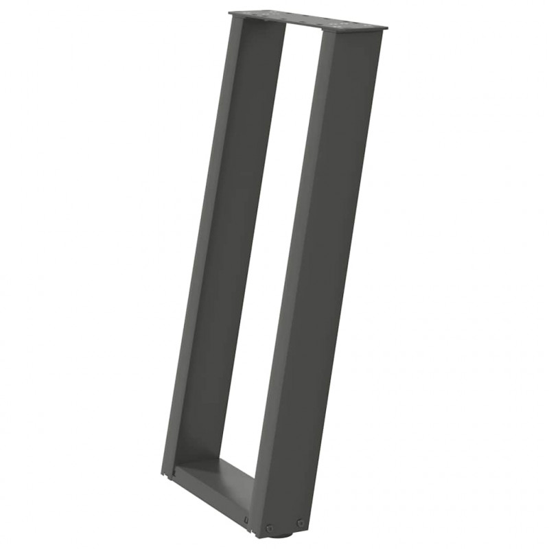 Nogi do stołu konsolowego w kształcie litery U 2 szt. Antracyt 38x(72-73) cm Stal