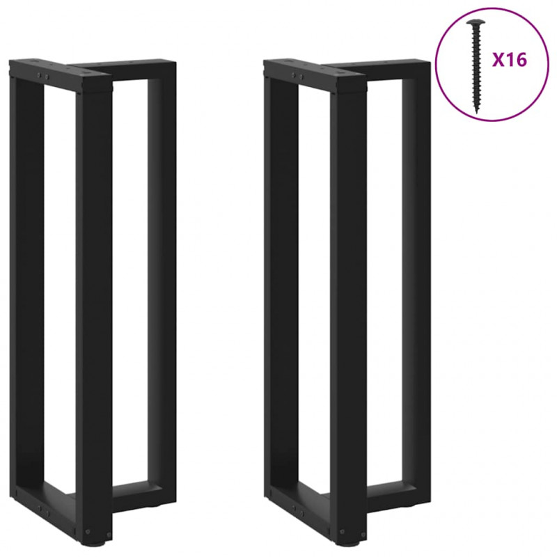 Nogi do stołu barowego w kształcie litery T 2 szt. Czarne 40x35x(110-111) cm Stal