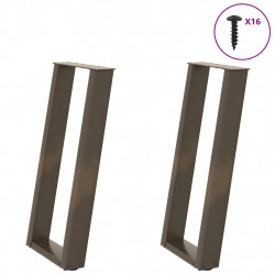 Nogi do stołu konsolowego w kształcie litery U 2 szt. Naturalna stal 38x(72-73) cm Stal