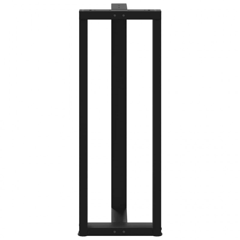 Nogi do stołu barowego w kształcie litery T 2 szt. Czarne 40x35x(110-111) cm Stal
