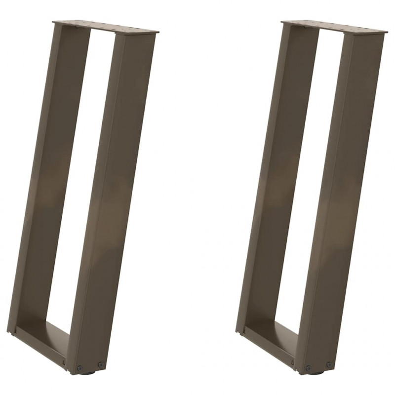 Nogi do stołu konsolowego w kształcie litery U 2 szt. Naturalna stal 38x(72-73) cm Stal