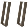Nogi do stołu konsolowego w kształcie litery U 2 szt. Naturalna stal 38x(72-73) cm Stal