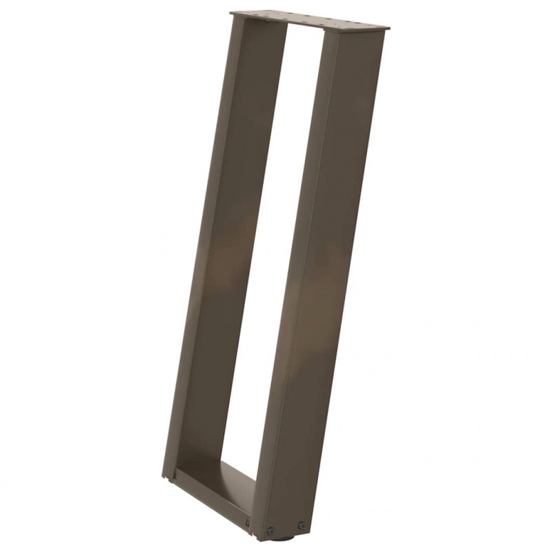 Nogi do stołu konsolowego w kształcie litery U 2 szt. Naturalna stal 38x(72-73) cm Stal