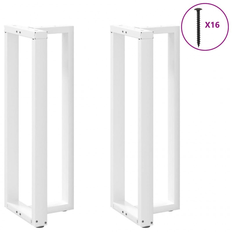 Nogi do stołu barowego w kształcie litery T 2 szt. Białe 40x35x(110-111) cm Stal