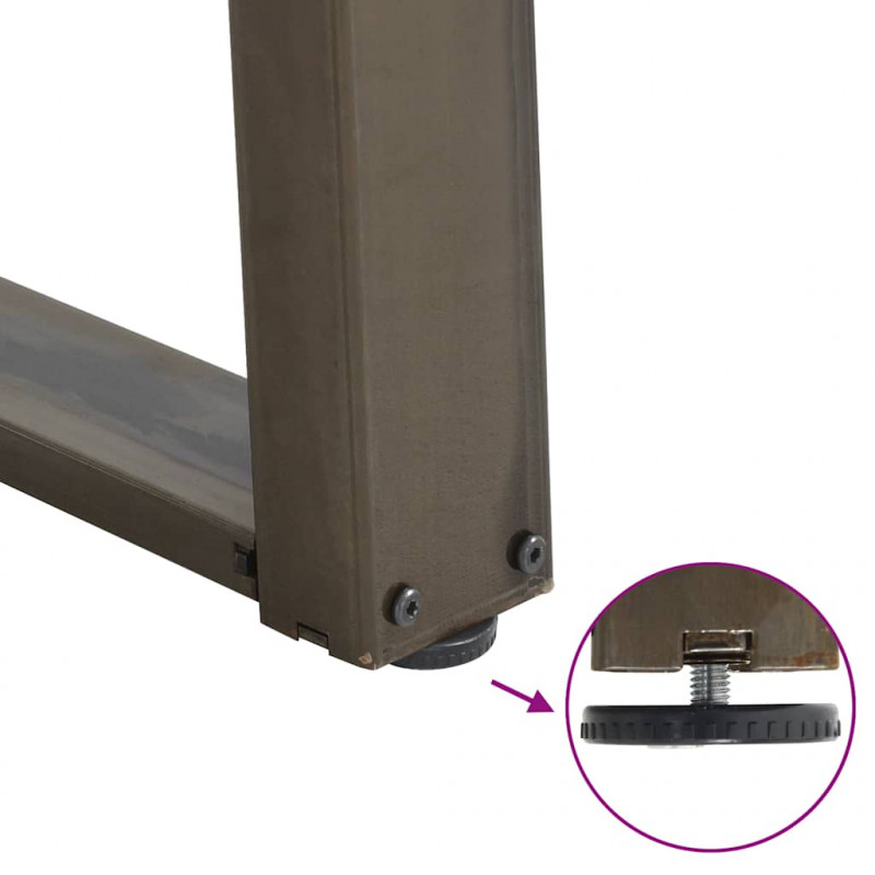 Nogi do stołu konsolowego w kształcie litery U 2 szt. Naturalna stal 38x(72-73) cm Stal
