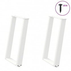 Nogi do stołu jadalnego w kształcie litery U 2 szt. Białe 50x(72-73) cm Stal