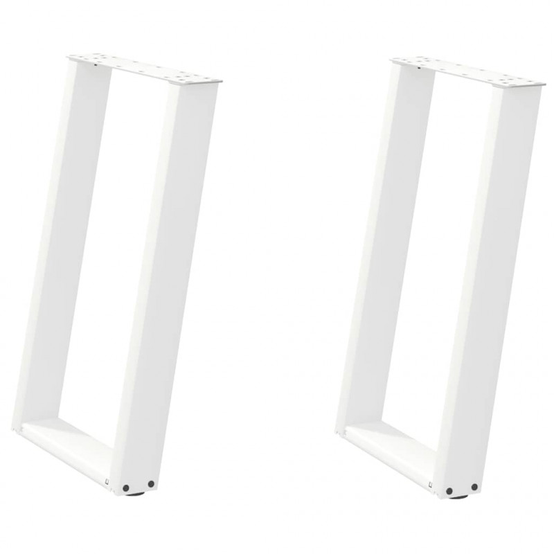 Nogi do stołu jadalnego w kształcie litery U 2 szt. Białe 50x(72-73) cm Stal
