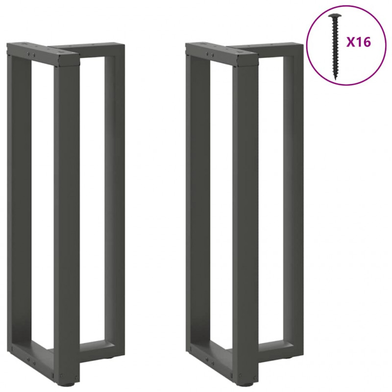 Nogi do stołu barowego w kształcie litery T 2 szt. Antracyt 40x35x(110-111) cm Stal