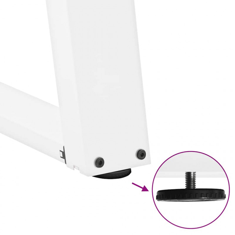 Nogi do stołu jadalnego w kształcie litery U 2 szt. Białe 50x(72-73) cm Stal
