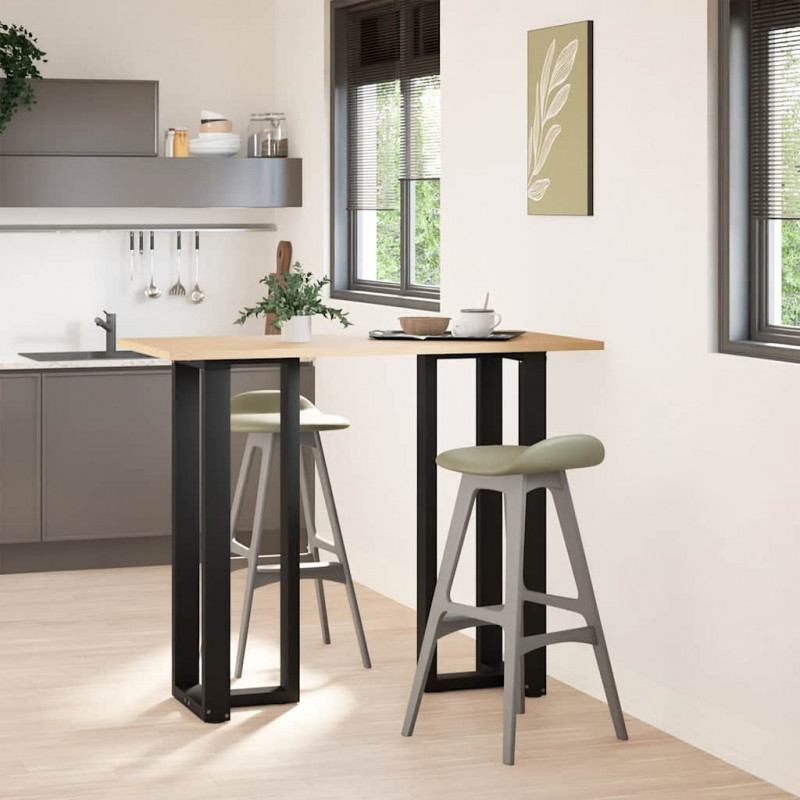 Nogi do stołu barowego w kształcie litery T 2 szt. Czarne 50x35x(110-111) cm Stal