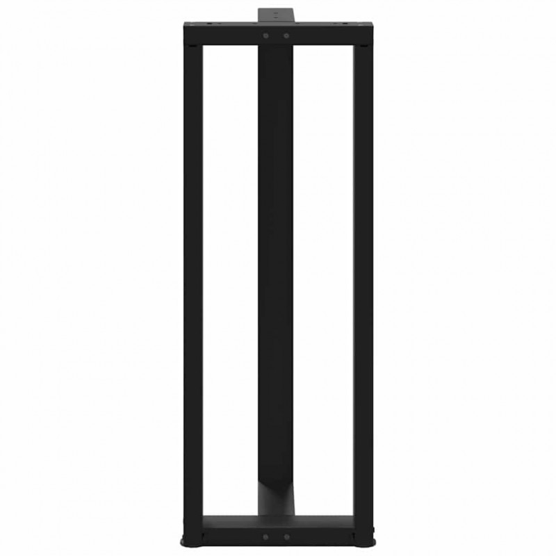 Nogi do stołu barowego w kształcie litery T 2 szt. Czarne 50x35x(110-111) cm Stal