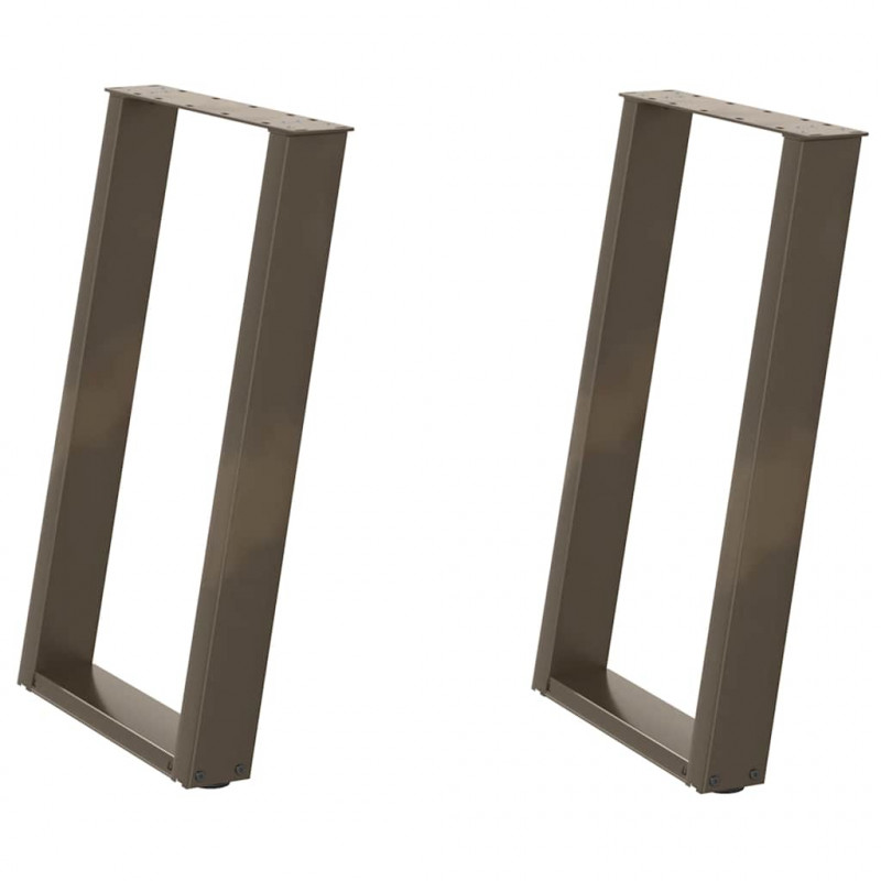 Nogi do stołu jadalnego w kształcie litery U 2 szt. Naturalna stal 50x(72-73) cm Stal