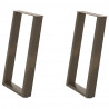 Nogi do stołu jadalnego w kształcie litery U 2 szt. Naturalna stal 50x(72-73) cm Stal
