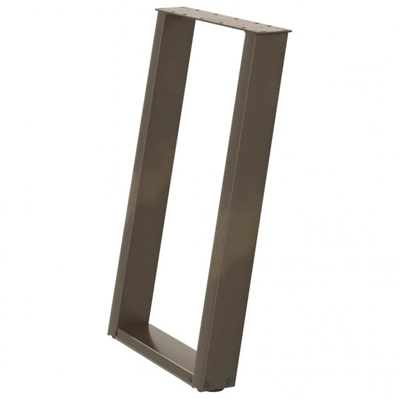 Nogi do stołu jadalnego w kształcie litery U 2 szt. Naturalna stal 50x(72-73) cm Stal